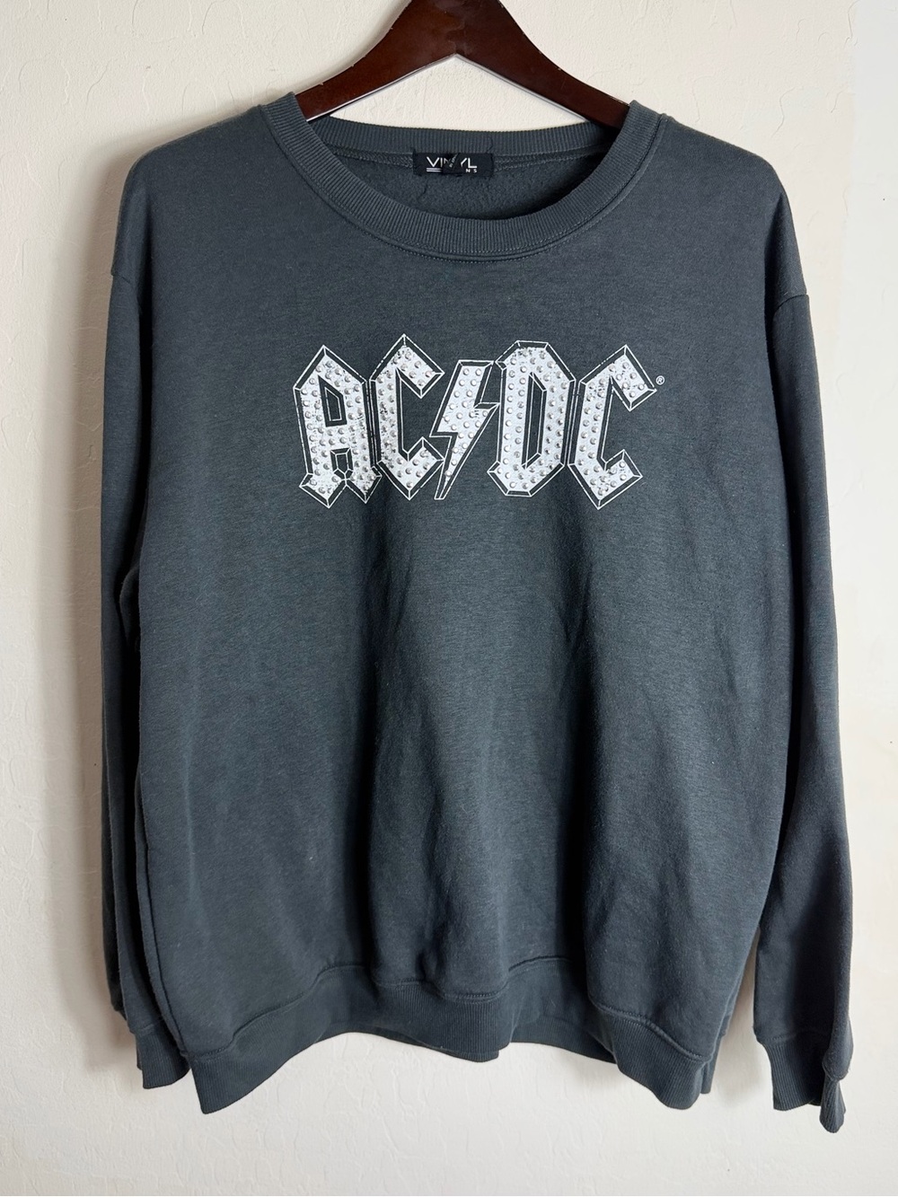 AC/DC Black Crewneck Sweatshirt with White Logo